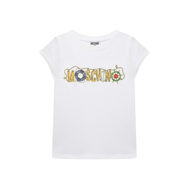 Хлопковая футболка Moschino H2M042/LBA00/10-14