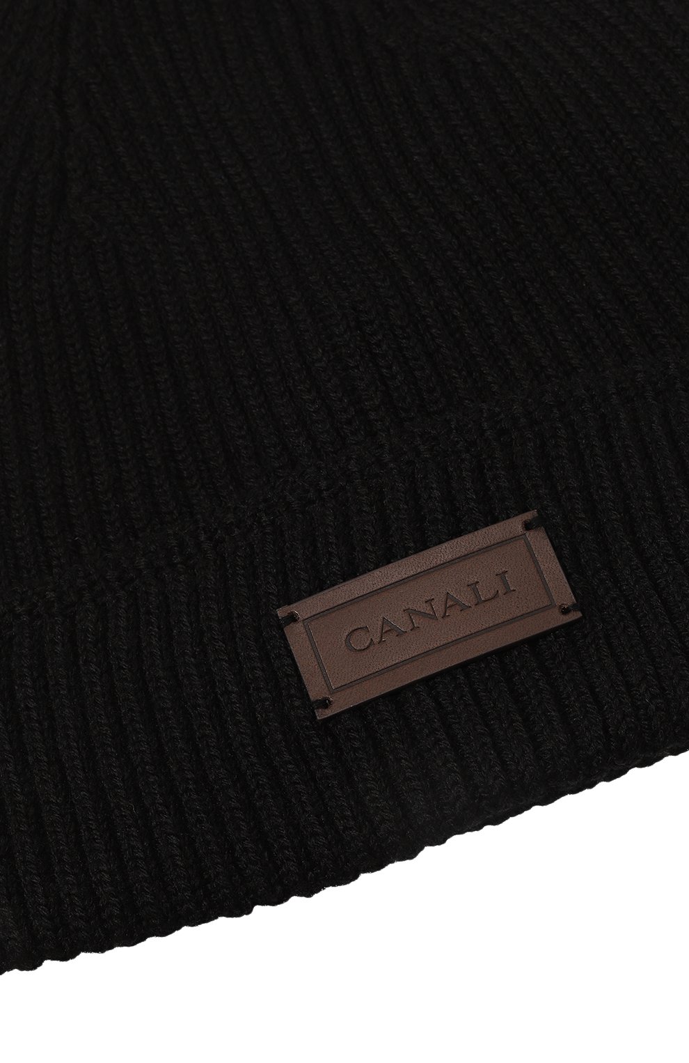 Мужская шерстяная шапка CANALI черного цвета, арт. B0030/MK00461 | Фото 3 (Материал: Текстиль, Шерсть; Кросс-КТ:  Трикотаж; Материал сплава: Проставлено; Нос: Не проставлено)