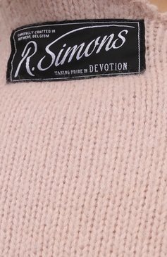 Женский шерстяной свитер RAF SIMONS светло-розового цвета, арт. 212-W835-50003 | Фото 5 (Женское Кросс-КТ: Свитер-одежда; Материал внешний: Шерсть; Рукава: Длинные; Длина (для топов): Стандартные; Материал сплава: Проставлено; Драгоценные камни: Проставлено; Стили: Кэжуэл)