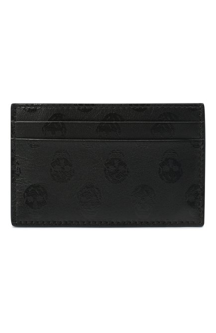 Мужской кожаный футляр д ля кредитных карт ALEXANDER MCQUEEN черного цвета, арт. 602144/1AAAN | Фото 1 (Материал: Натуральная кожа)