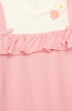 Детский хлопковый комбинезон BABY T розового цвета, арт. 19PE115P | Фото 3 (Материал сплава: Проставлено, Проверено; Нос: Не проставлено; Материал внешний: Хлопок; Статус проверки: Проверено, Проверена категория)