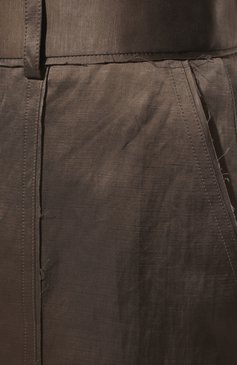 Женские брюки из вискозы и льна TOM FORD коричневого цвета, арт. PAW432-FAX595 | Фото 5 (Длина (брюки, джин�сы): Удлиненные; Женское Кросс-КТ: Брюки-одежда; Материал сплава: Проставлено; Силуэт Ж (брюки и джинсы): Расклешенные; Материал внешний: Вискоза, Лен; Драгоценные камни: Проставлено; Материал подклада: Вискоза; Стили: Романтичный)