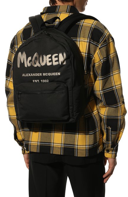 Мужской текстильный рюкзак ALEXANDER MCQUEEN черного цвета, арт. 646457/1AABW | Фото 2 (Материал: Текстиль; Размер: large; Стили: Кэжуэл)