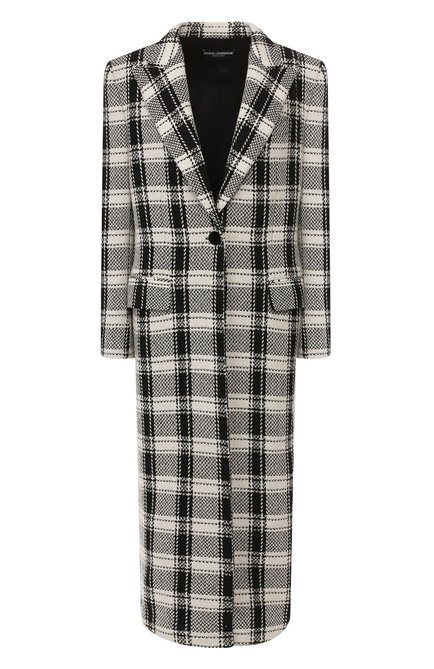 Женское шерстяное пальто DOLCE & GABBANA черно-белого цвета по цене 348000 руб., арт. F0Y56T/FQ2G0 | Фото 1