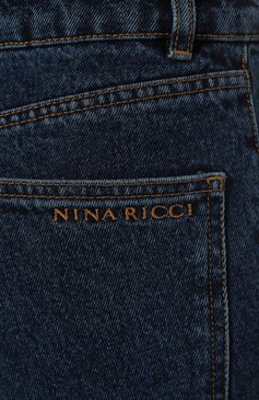 Женские джинсы NINA RICCI темно-синего цвета, арт. 22ADPA011C01019 | Фото 5 (Длина (брюки, джинсы): Удлиненные; Кросс-КТ: Деним; Материал сплава: Проставлено; Материал внешний: Хлопок, Деним; Драгоценные камни: Проставлено; Силуэт Ж (брюки и джинсы): Бойфренды; Стили: Кэжуэл)
