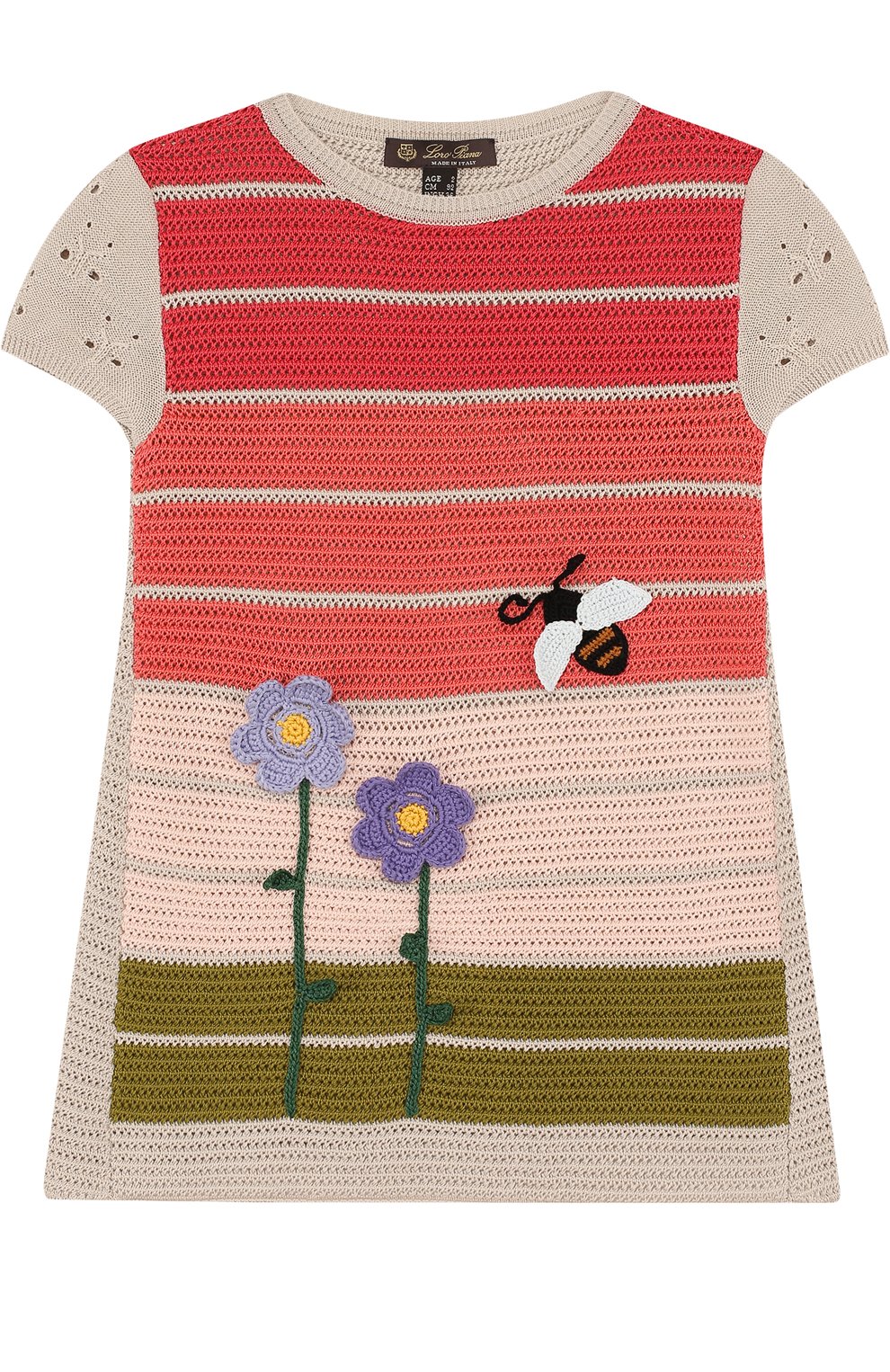 Мини-платье из смеси хлопка и шелка фактурной вязки Loro Piana