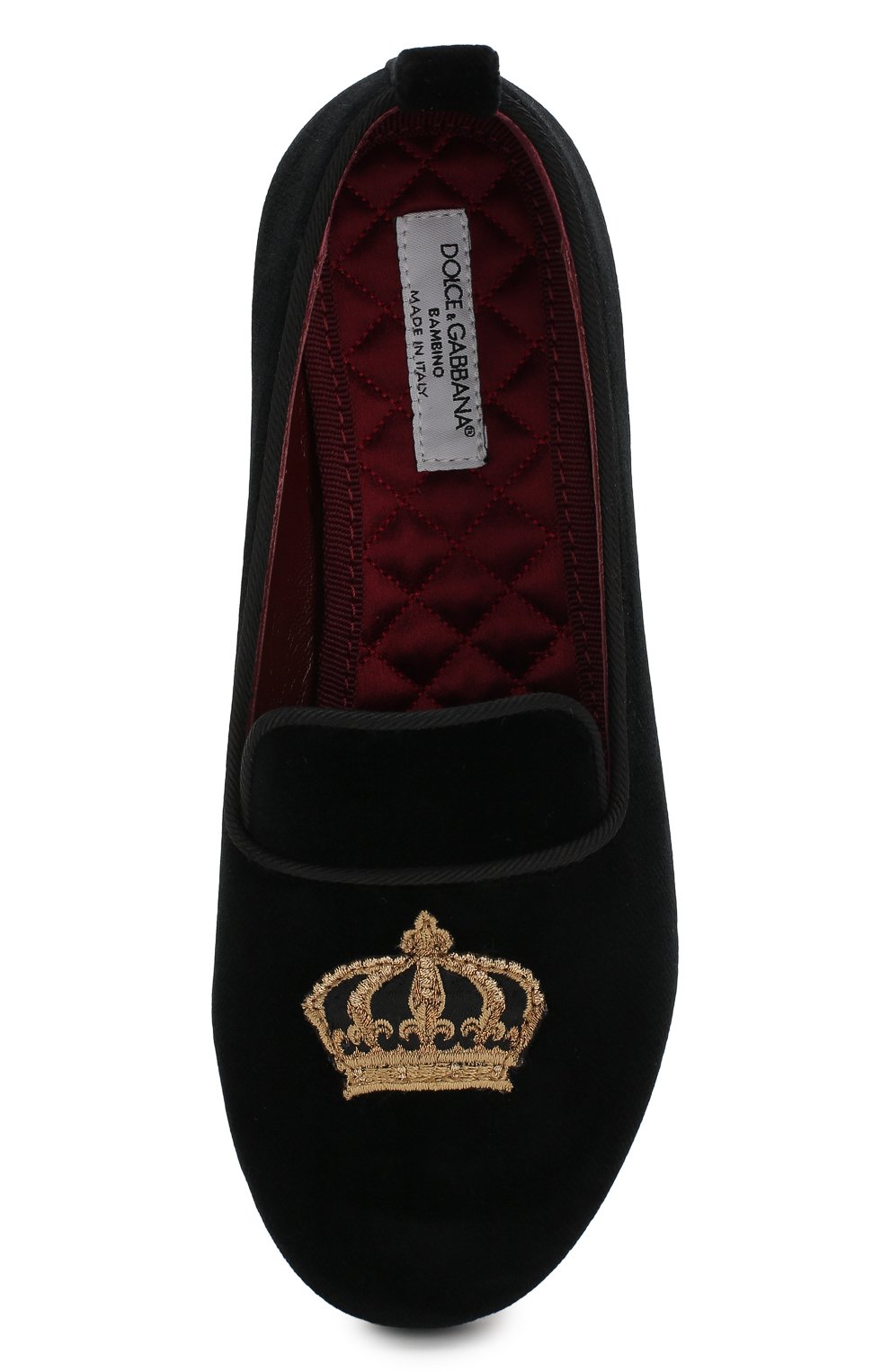Детские текстильные слиперы DOLCE & GABBANA черного цвета, арт. DA0687/AE328/29-36 | Фото 4 (Материал внешний: Текстиль; Материал внутренний: Натуральная кожа, Текстиль; Региональные ограничения белый список (Axapta Mercury): RU; Материал сплава: Проставлено; Нос: Не проставлено; Ювелирные украшения: Назначено; Мальчики-школьная форма: Классическая обувь; Статус проверки: Проверена категория; Длина стельки: 18,1, 18,7, 19,4, 20,1, 20,7, 21,4, 22,1, 22,7)