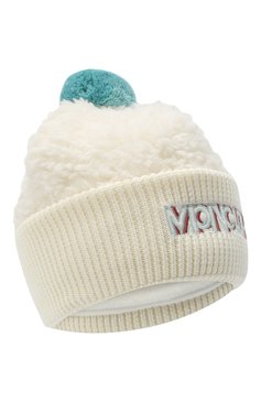 Детского шапка MONCLER бежевого цвета, арт. F2-954-3B714-10-899A9 | Фото 1 (Материал: Текстиль, Синтетический материал; Региональные ограничения белый список (Axapta Mercury): RU)