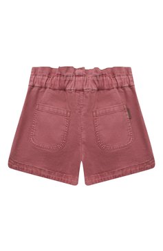 Детские джинсовые шорты BRUNELLO CUCINELLI розового цвета, арт. BA080P495B | Фото 2 (Кросс-КТ: Деним; Материал внешний: Хлопок, Лиоцелл, Растительное волокно)