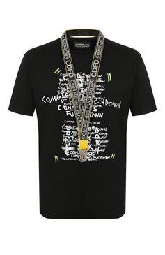 Мужская хлопковая футболка COMME DES FUCKDOWN черного цвета, арт. CDFU766P | Фото 1 (Рукава: Короткие; Длина (для топов): Стандартные; Стили: Гранж; Принт: С принтом; Материал внешний: Хлопок)