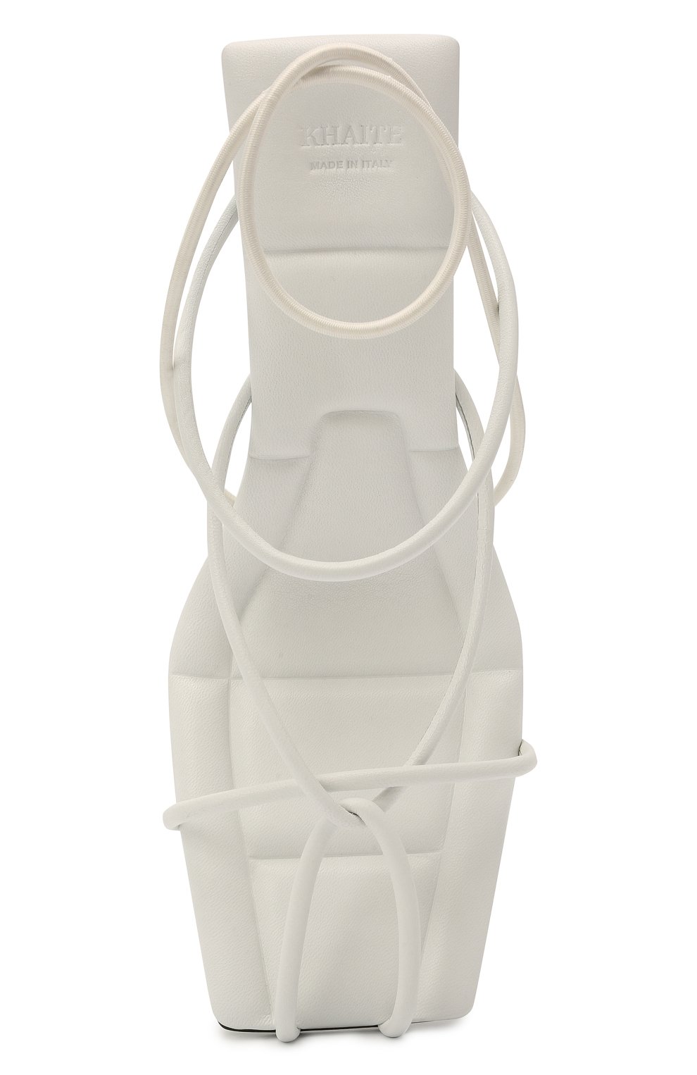Женские кожаные босоножки monza heeled KHAITE белого цвета, арт. F3012-723/M0NZA | Фото 5 (Материал внутренний: Натуральная кожа; Каблук в ысота: Средний; Каблук тип: Устойчивый; Подошва: Плоская)