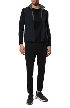 Мужской двусторонний жилет CORNELIANI темно-синего цвета, арт. 89C5Q7-2120148/00 | Фото 2 (Кросс-КТ: Куртка; Материал внешний: Синтетический материал; Материал подклада: Синтетический материал, Хлопок; Длина (верхняя одежда): Короткие; Стили: Кэжуэл)