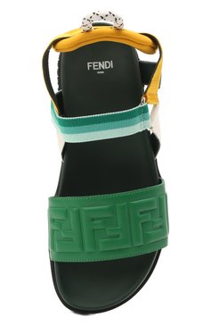Мужского кожаные сандалии FENDI зеленого цвета, арт. JMR340/AEGS/32-39 | Фото 4 (Региональные ограничения белый список (Axapta Mercury): RU)