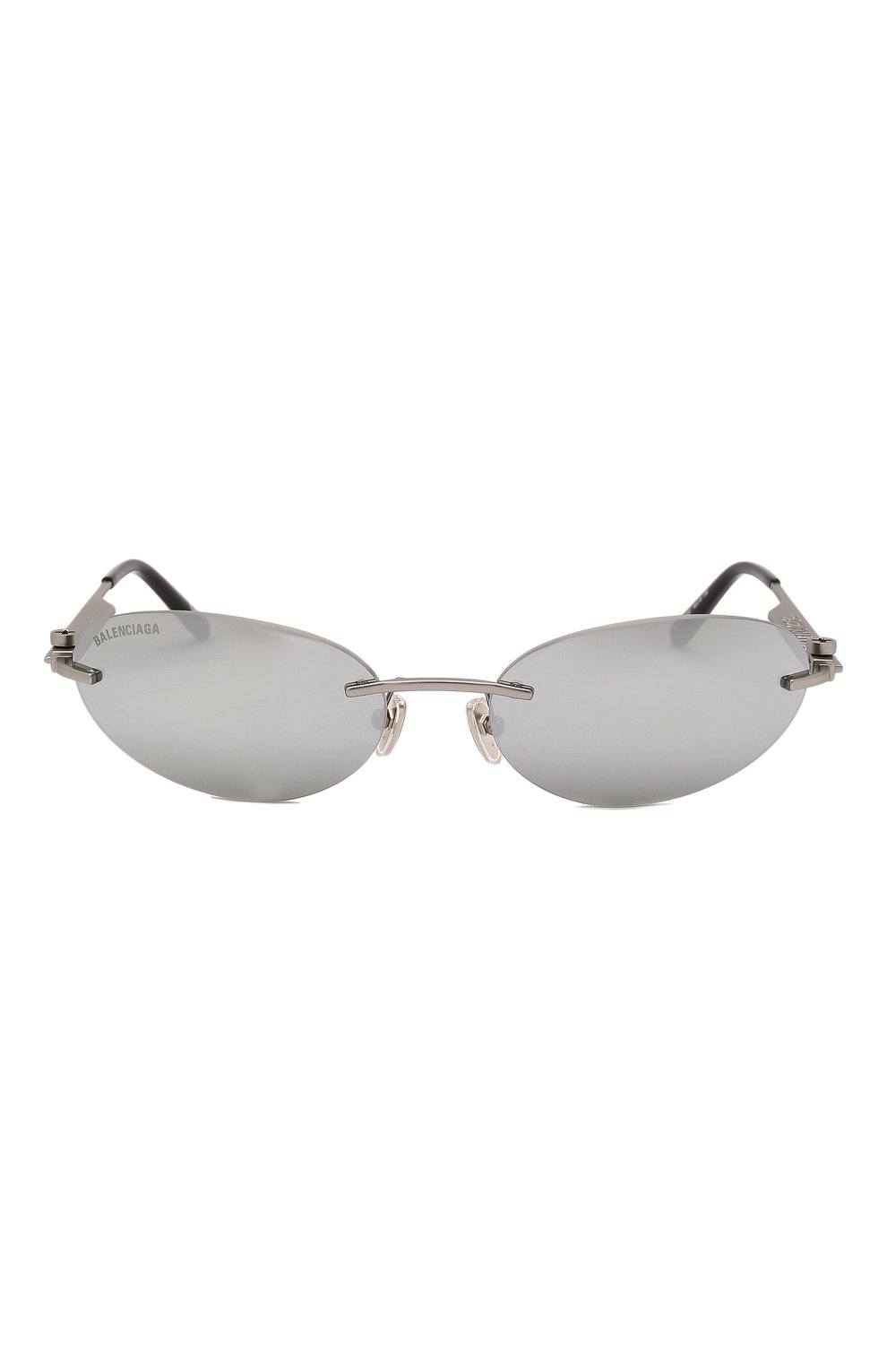 Женские солнцезащитные очки BALENCIAGA серебряного цвета, арт. BB0179S 002 | Фото 4 (Крос с-КТ: С/з-унисекс; Тип очков: С/з; Очки форма: Овальные, Узкие; Оптика Гендер: оптика-унисекс)