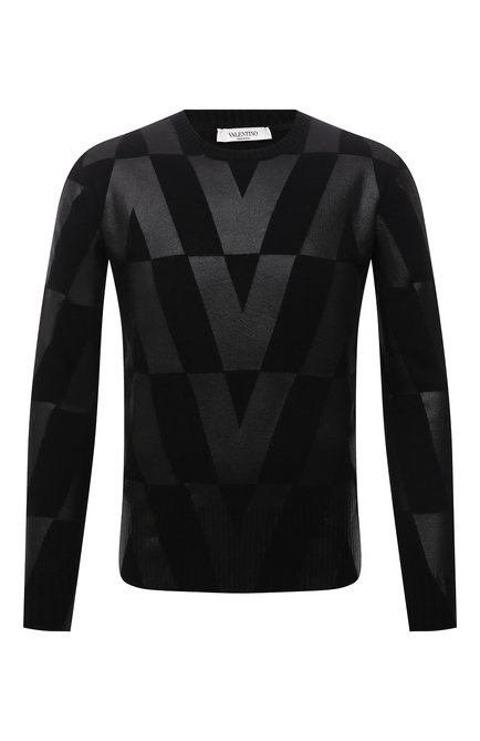 Мужской шерстяной свитер VALENTINO черного цвета по цене 109000 руб., арт. WV0KC16J7TC | Фото 1