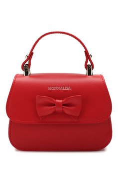 Детская кожаная сумка MONNALISA красного цвета, арт. 175BAS | Фото 1 (Материал: Натуральная кожа)