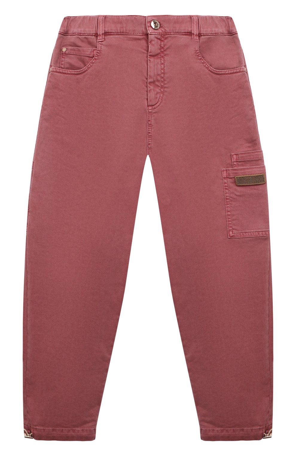 Детские джинсы BRUNELLO CUCINELLI розового цвета, арт. BA080P490B | Фото 1 (Материал внешний: Хлопок, Лиоцелл, Растительное волокно)