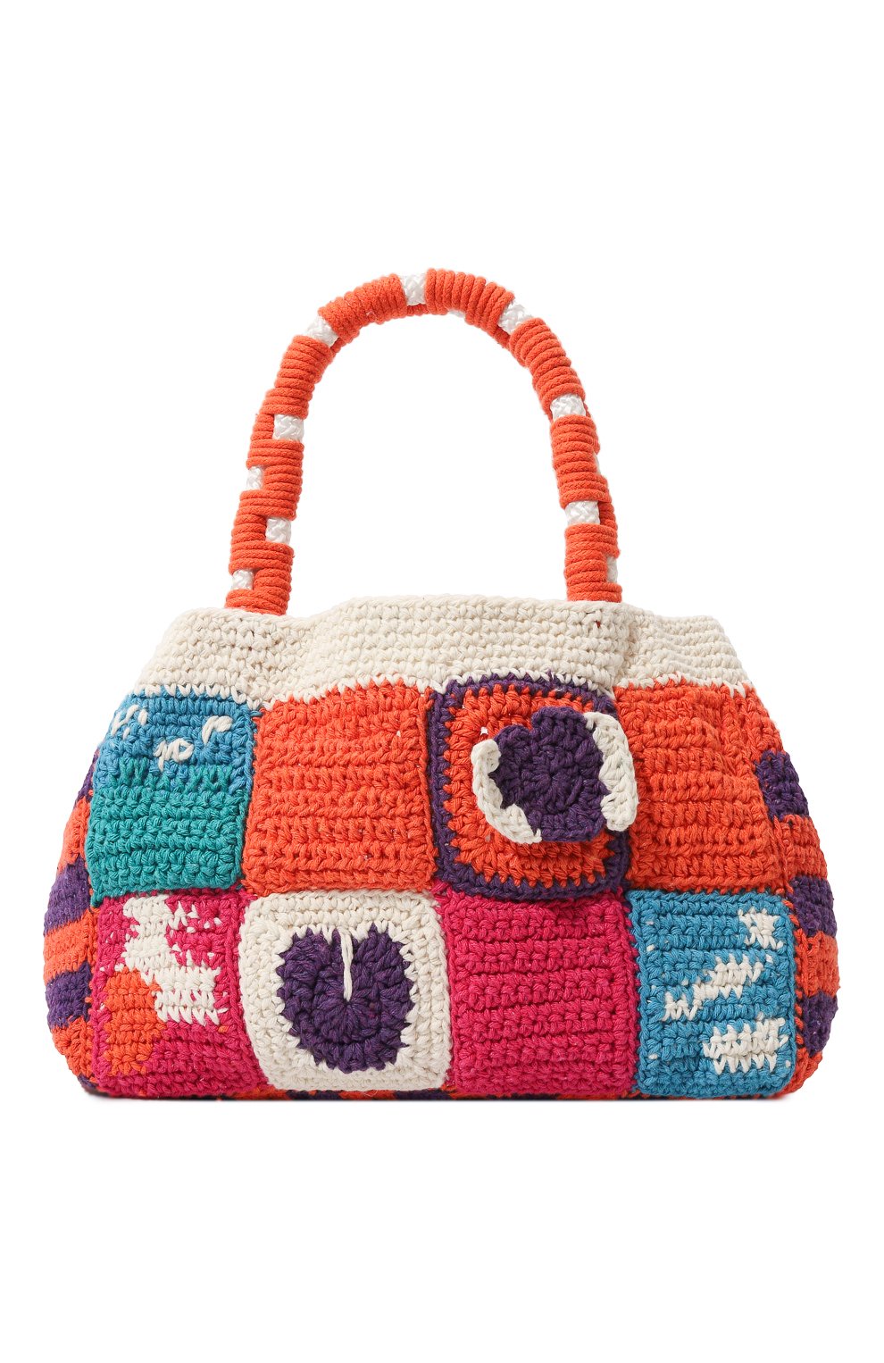 Женская сумка abbie colori NANNACAY разноцветного цвета, арт. 1560_238 | Фото 1 (Сумки-технические: Сумки top-handle; Размер: medium; Материал сплава: Проставлено; Материал: Текстиль; Драгоценные камни: Проставлено)