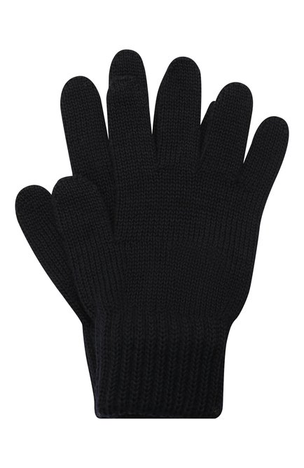 Детские шерстяные перчатки CATYA темно-синего цвета, арт. 125545 | Фото 1 (Материал: Шерсть, Текстиль)