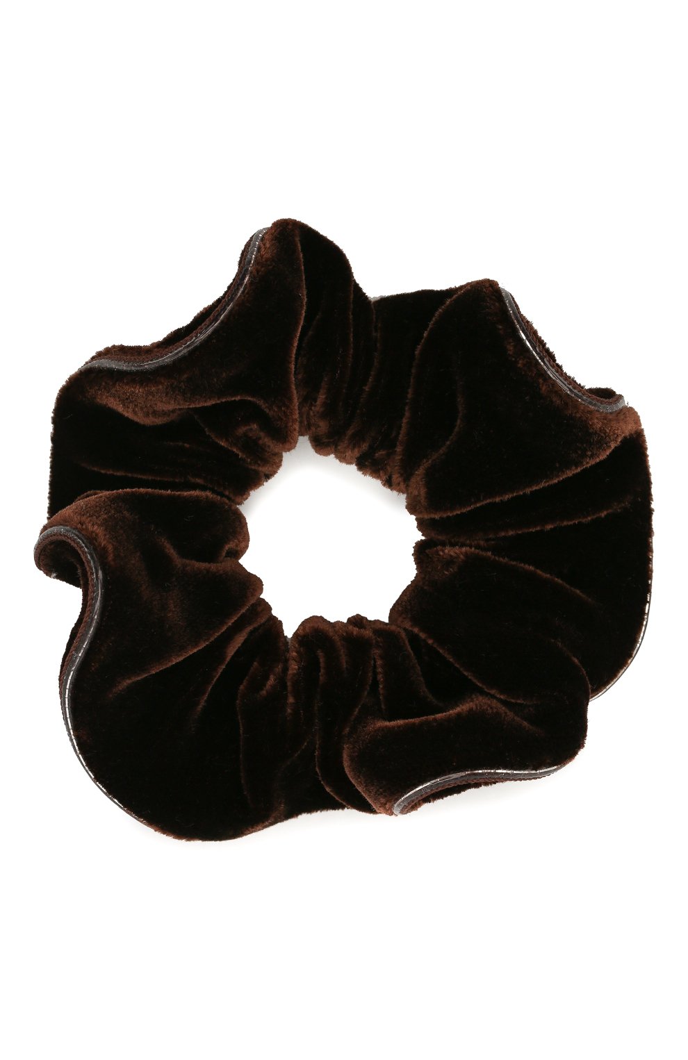 Женская резинка для волос шу-шу ALEXANDRE DE PARIS коричневого цвета, арт. TCH-4T-A18 H | Фото 1 (Материал: Текстиль; Статус проверки: Проверена категория)