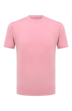 Мужская хлопковая футболка FEDELI розового цвета, арт. 6UEF0103 | Фото 1 (Принт: Без принта; Рукава: Короткие; Длина (для топов): Стандартные; Материал сплава: Проставлено; Материал внешний: Хлопок; Драгоценные камни: Проставлено; Стили: Романтичный)
