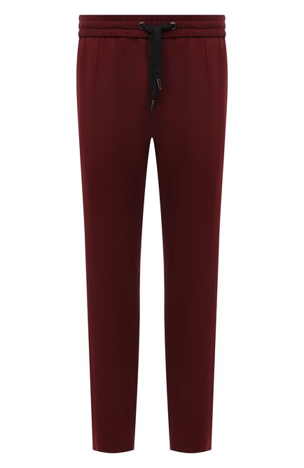 Мужские шерстяные брюки DOLCE & GABBANA бордового цвета, арт. GV49ET/FUBE7 | Фото 1 (�Материал внешний: Шерсть; Длина (брюки, джинсы): Стандартные; Случай: Повседневный; Стили: Кэжуэл, Спорт-шик)