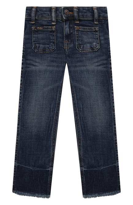 Детские джинсы POLO RALPH LAUREN синего цвета, арт. 311832766 | Фото 1 (Материал внешний: Хлопок; Детали: Потертости; Ростовка одежда: 18 мес | 86 см, 3 года | 98 см, 4 года | 104 см)