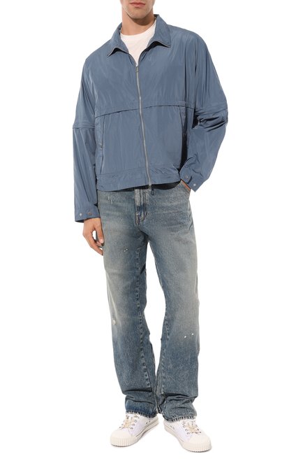 Мужская куртка EMPORIO ARMANI голубого цвета, арт. 6R1BZ0/1NAVZ | Фото 2 (Материал внешний: Синтетический материал; Драгоценные камни: Проставлено; Материал сплава: Проставлено; Длина (верхняя одежда): Короткие; Рукава: Длинные)