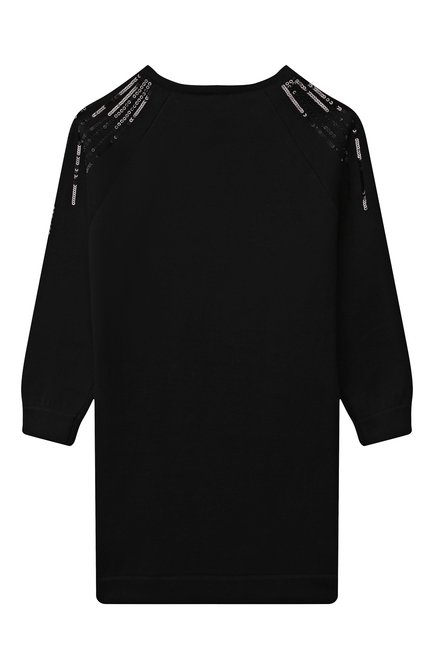 Детское хлопковое платье KARL LAGERFELD KIDS черного цвета, арт. Z12193 | Фото 2 (Рукава: Длинные; Материал внешний: Хлопок; Девочки Кросс-КТ: Платье-одежда; Случай: Повседневный; Ростовка одежда: 9 лет | 134 см, 12 лет | 152 см, 13 - 15 лет | 158 см, 16 лет | 164 см, 7 лет | 122 см)