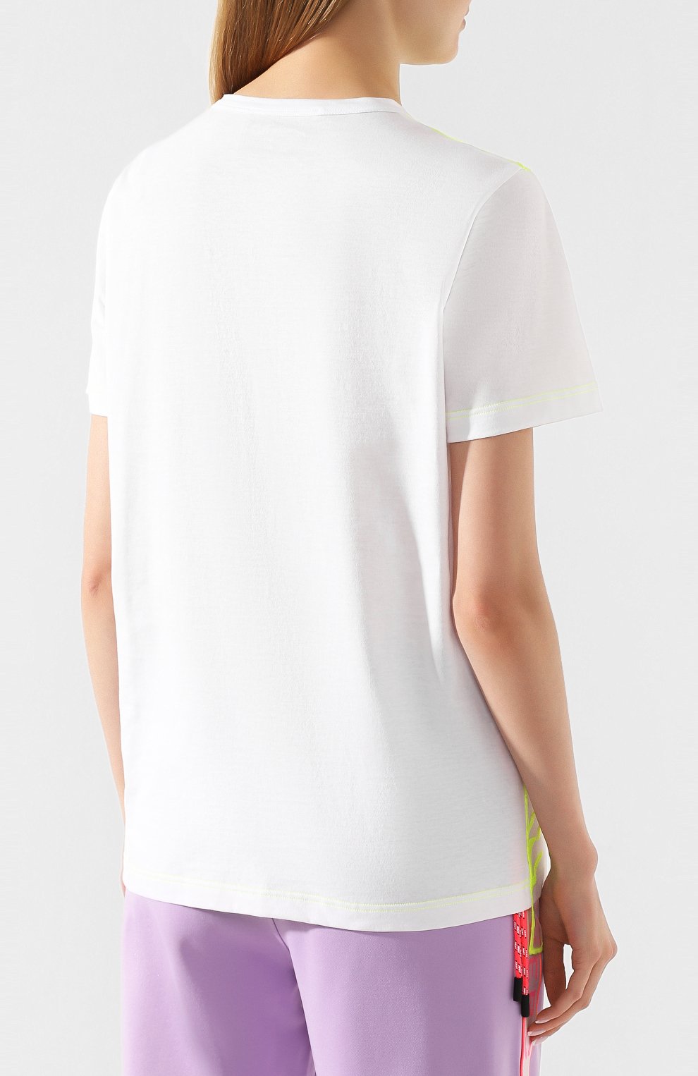 Женская хлопковая футболка ICEBERG белого цвета, арт. 20E I2S0/F021/4157 | Фото 4 (Рукава: Короткие; Длина (для топов): Стандартные; Принт: С принтом; Материал внешний: Хлопок; Женское Кросс-КТ: Футболка-одежда; Стили: Кэжуэл)