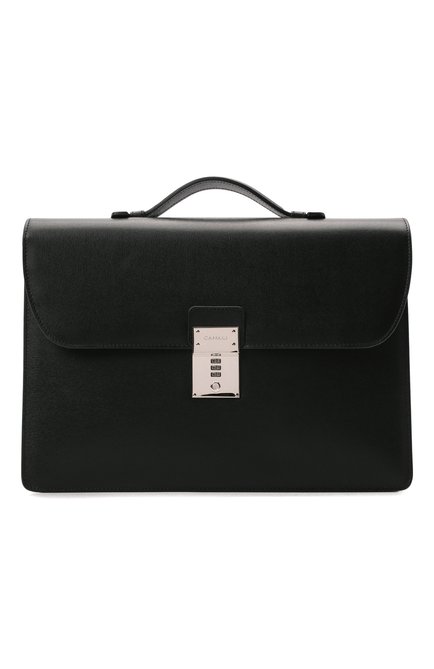 Мужской кожаный портфель stuoia CANALI черного цвета по цене 114000 руб., арт. P325340/NA00053 | Фото 1
