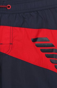 Детские плавки-шорты EMPORIO ARMANI синего цвета, арт. 408507/0P216 | Фото 3 (Кросс-КТ: Пляж; Материал внешний: Синтетический материал; Принт: С принтом)