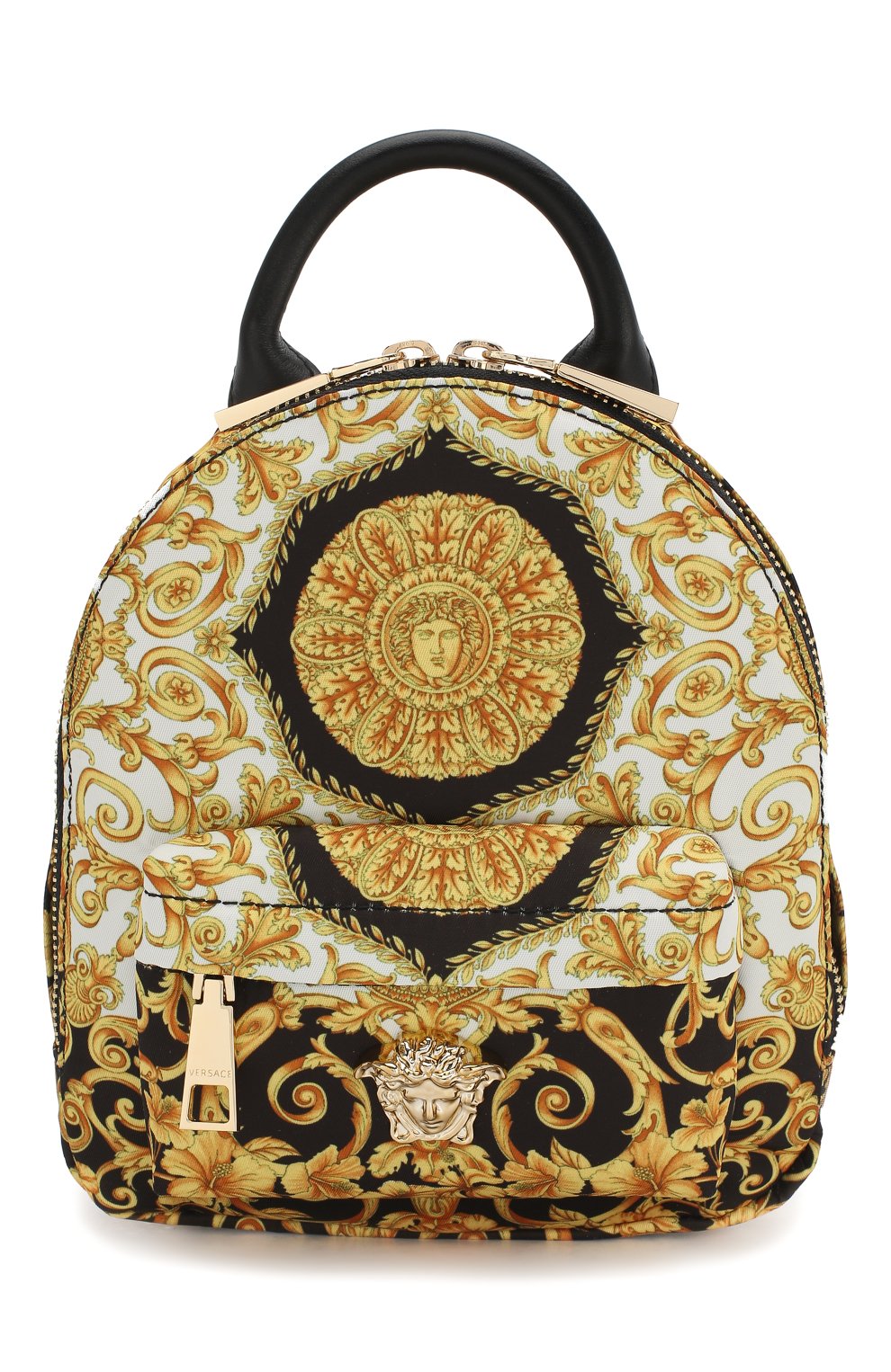 Детская  рюкзак с кожаной отделкой VERSACE разноцветного цвета, арт. YBF0065/YS0671 | Фото 1 (Материал: Текстиль; Статус проверки: Проверена категория)