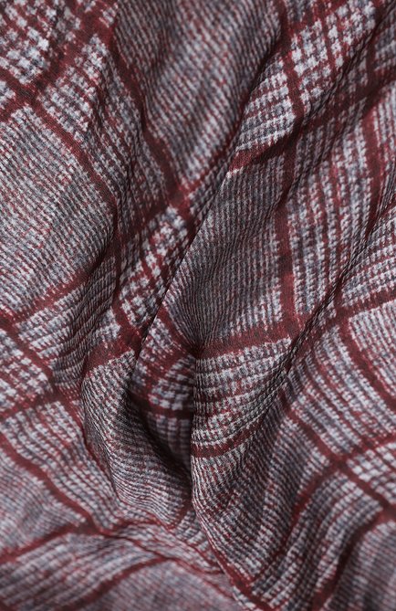 Женский шелковый шарф GIORGIO ARMANI бордового цвета, арт. 795206/0A120 | Фото 2 (Материал: Шелк, Текстиль; Принт: С принтом)