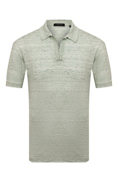 Мужское льняное поло ERMENEGILDO ZEGNA светло-зеленого цвета, арт. UZ353/720 | Фото 1 (Рукава: Короткие; Застежка: Открытый ворот; Длина (для топов): Стандартные; Кросс-КТ: Трикотаж; Материал сплава: Проставлено; Материал внешний: Лен; Драгоценные камни: Проставлено; Стили: Кэжуэл)