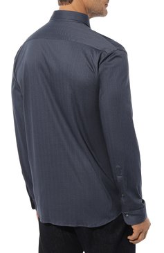 Мужская хлопковая рубашка VAN LAACK темно-синего цвета, арт. PER-LSF/187550/3XL | Фото 4 (Манжеты: На пуговицах; Рукава: Длинные; Воротник: Акула; Случай: Повседневный; Длина (для топов): Стандартные; Материал сплава: Проставлено; Материал внешний: Хлопок; Принт: Однотонные; Драгоценные камни: Проставлено; Стили: Кэжуэл)