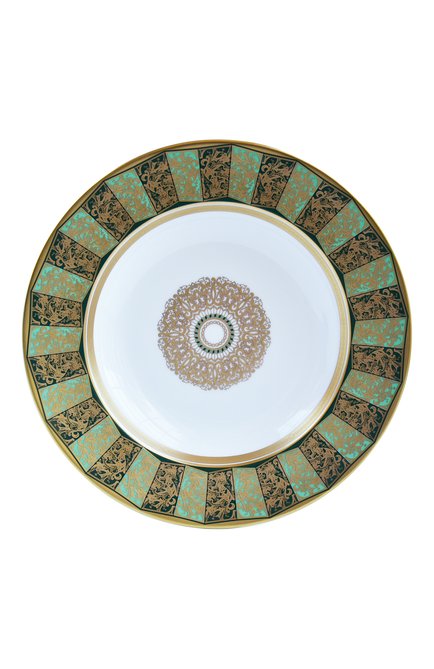 Суповая тарелка eventail vert BERNARDAUD зеленого цвета, арт. 1848/21461 | Фото 1 (Интерьер_коллекция: Eventail Vert; Ограничения доставки: fragile-2)