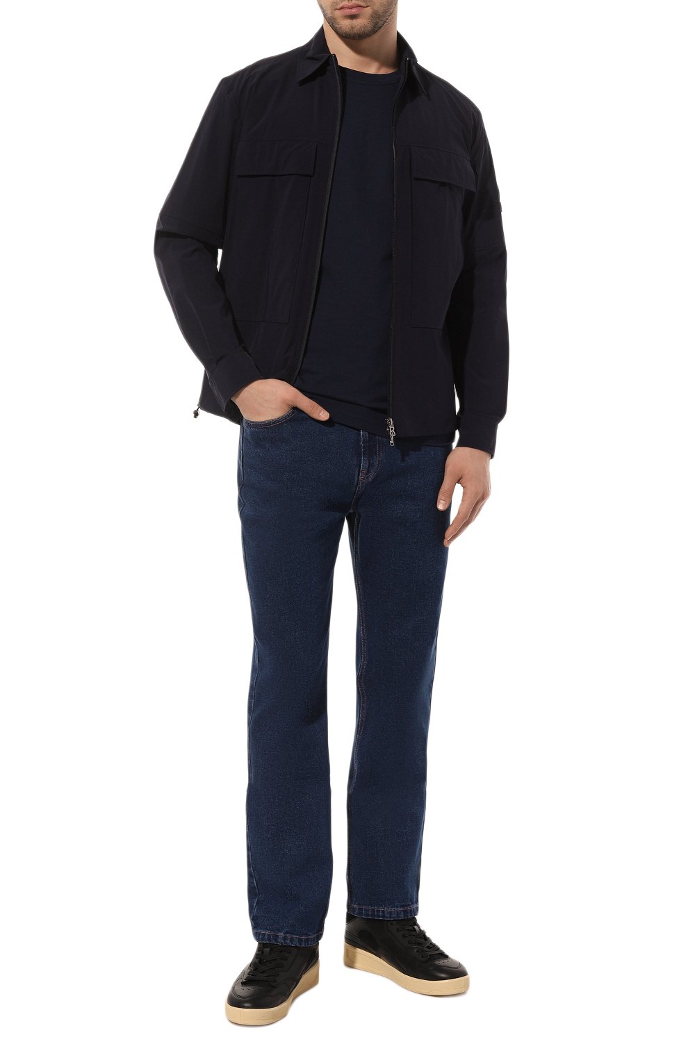 Мужская куртка BOGNER темно-синего цвета, арт. 38987287 | Фото 2 (Кросс-КТ: Куртка, Ветровка; Рукава: Длинные; Материал внешний: Синтетический материал; Длина (верхняя одежда): Короткие; Стили: Кэжуэл)