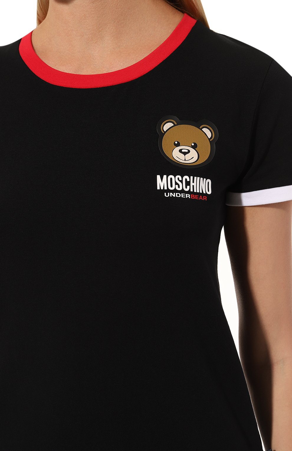Хлопковая футболка Moschino 232V6/V0710/4410, цвет чёрный, размер 46 232V6/V0710/4410 - фото 5