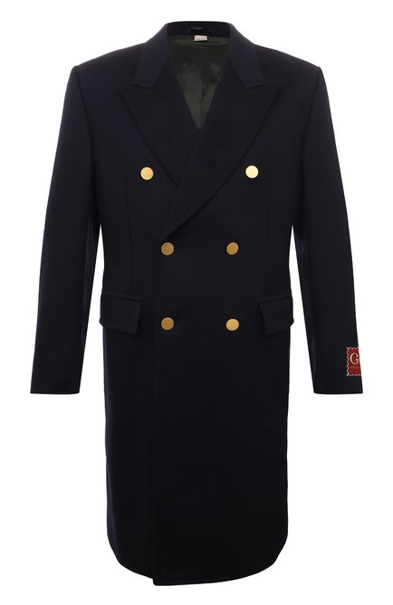 Мужской пальто из кашемира и шерсти GUCCI темно-синего цвета по цене 376200 руб., арт. 618695 Z5311 | Фото 1