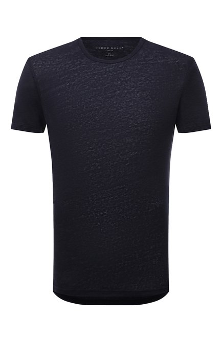 Мужская льняная футболка DEREK ROSE темно-синего цвета по цене 13250 руб., арт. 3163-J0RD002 | Фото 1