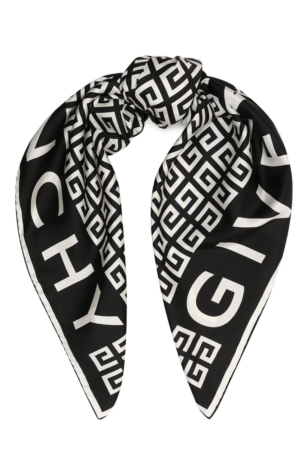 Платки Givenchy, Шелковый платок Givenchy, Италия, Чёрно-белый, Шелк: 100%;, 13104049  - купить