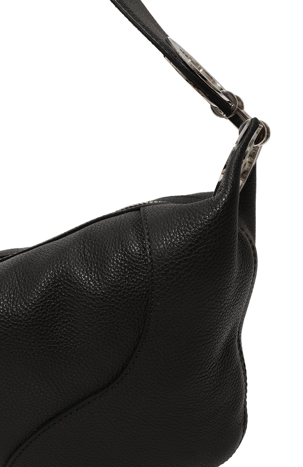 Женская сумка amira BY FAR черного цвета, арт. 23SSAMASBLFLTLAR | Фото 3 (Сумки-технические: Сумки top-handle; Материал: Натуральная кожа; Материал сплава: Проставлено; Драгоценные камни: Проставлено; Размер: large)