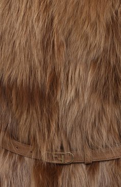 Женский жилет из меха песца FENDI бежевого цвета, арт. FNH437 AG40 | Фото 5 (Женское Кросс-КТ: Мех; Длина (верхняя одежда): Короткие; Материал подклада: Шелк)