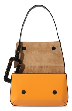 Женская сумка studio MLOUYE оранжевого цвета, арт. 10-011-089 | Фото 6 (Сумки-технические: Сумки через плечо; Размер: medium; Материал: Натуральная кожа)