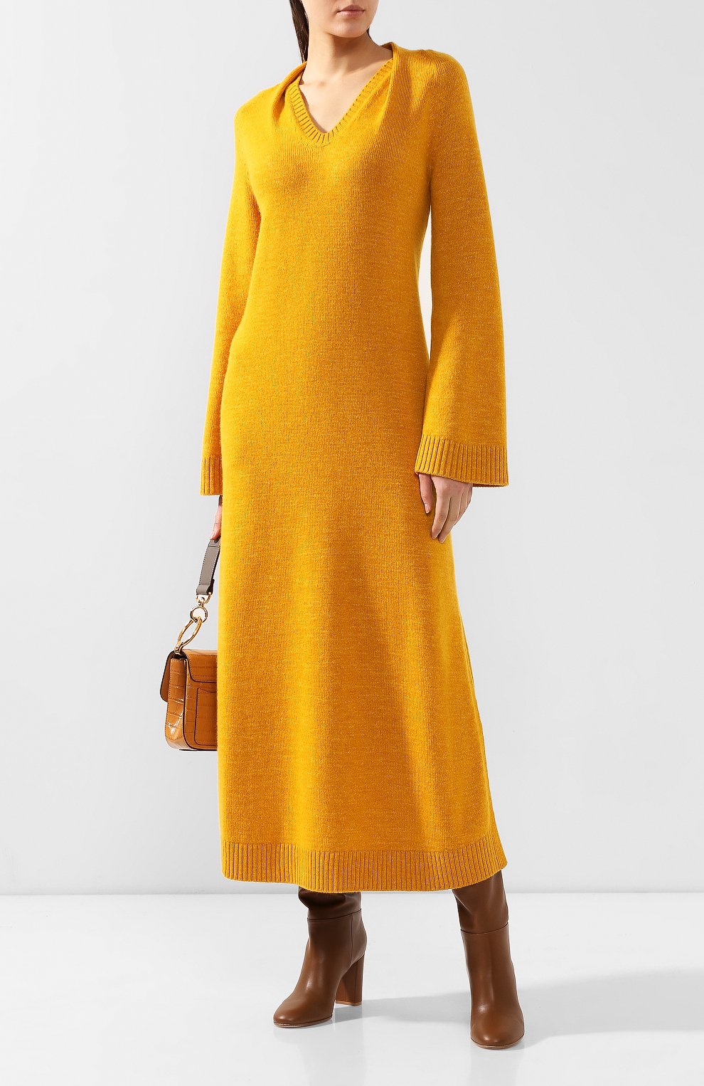 Женское желтое кашемировое платье LORO PIANA купить в интернет-магазине ...