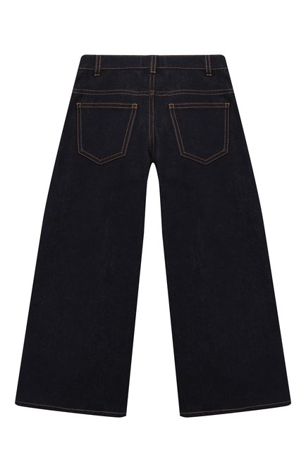 Детские джинсы FENDI синего цвета, арт. JFF203/A6IQ/3A-6A | Фото 2 (Материал внешний: Хлопок; Кросс-КТ: джинсы; Региональные ограничения белый список (Axapta Mercury): RU; Детали: Декор; Ростовка одежда: 6 лет | 116 см)