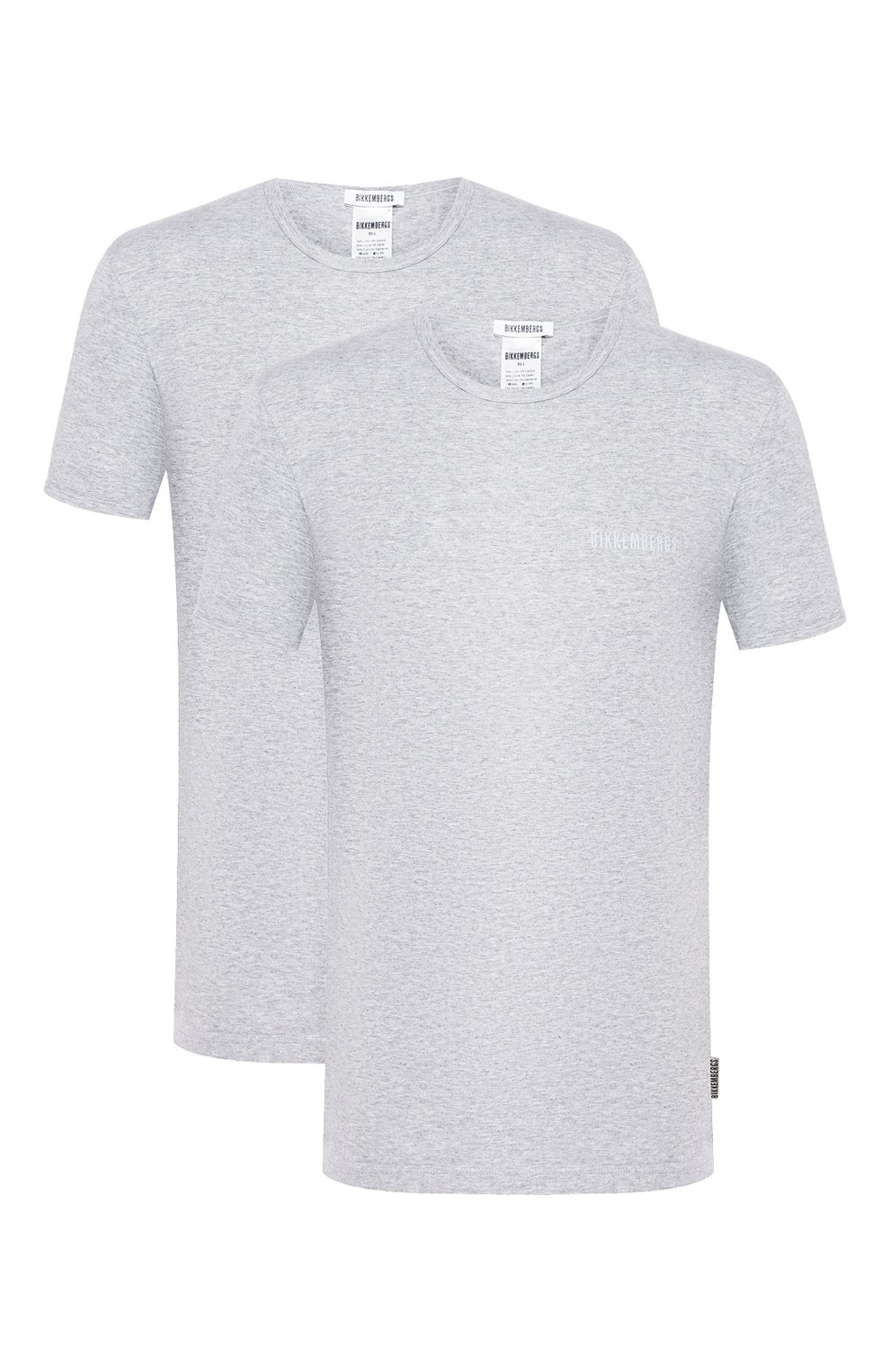 Мужская комплект из двух хлопковых футболок с круглым вырезом DIRK BIKKEMBERGS серого цвета, арт. B41308T48 | Фото 1 (Кросс-КТ: домашняя одежда; Рукава: Короткие; Длина (для топов): Стандартные; Материал сплава: Проставлено; Материал внешний: Хлопок; Мужское Кросс-КТ: Футболка-белье; Ювелирные украшения: Назначено; Драгоценные камни: Проставлено; Статус проверки: Проверена категория)