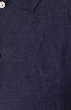 Мужская льняная рубашка ETON темно-синего цвета, арт. 1000 01340 | Фото 5 (Манжеты: На пуговицах; Рукава: Длинные; Воротник: Акула; Длина (для топов): Стандартные; Материал сплава: Проставлено; Случай: Формальный; Материал внешний: Лен; Принт: Однотонные; Мужское Кросс-КТ: Сорочка-одежда, Рубашка-одежда; Драгоценные камни: Проставлено)
