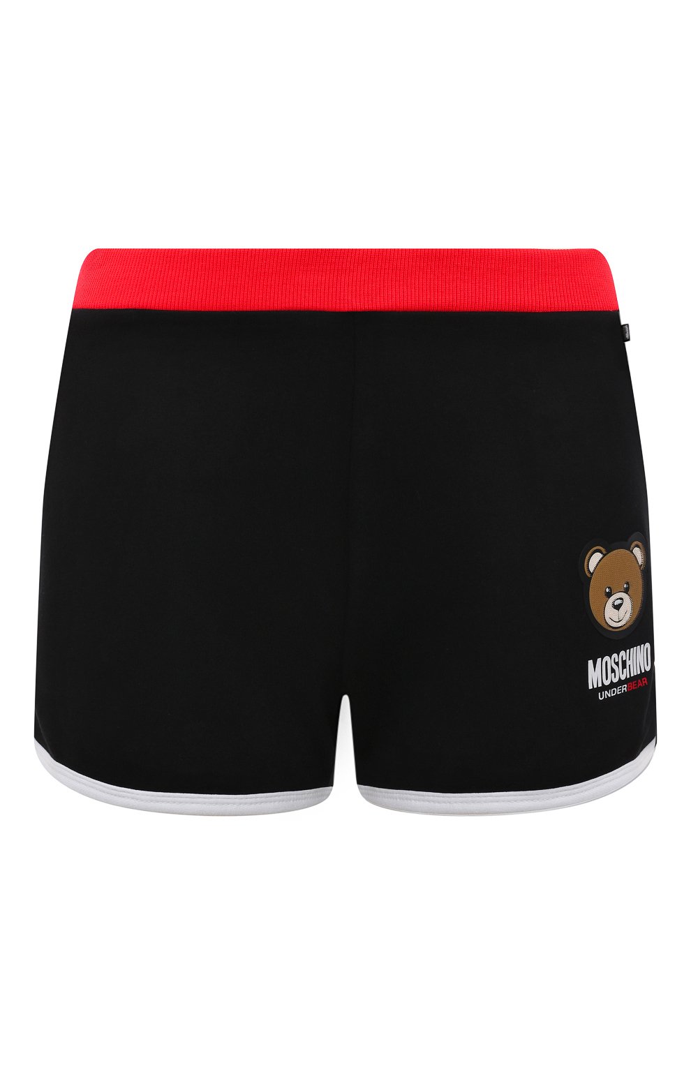 Женские хлопковые шорты MOSCHINO черного цвета, арт. 232V6/V6825/4413 | Фото 1 (Женское Кросс-КТ: Шорты-одежда, Домашние шорты; Длина Ж (юбки, платья, шорты): Мини; Материал внешний: Хлопок; Драгоценные камни: Проставлено)